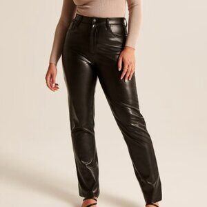 Abercrombie & Fitch Curve Love Vegan Leather High Rise Pant in Women's 34/18R